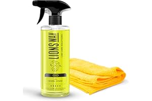 LIONSWAY Limpia Llantas Coche y Moto [CON BAYETA]. Profesional y Potente Limpiador Sin Ácido Para Llantas de Aluminio, Acero y Cromadas. Limpia, Desengrasa Y Abrillanta. Todo en Una Misma Aplicación