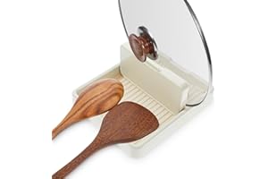 Dimeho Spoon Rest with Lid Holder Pot Lid Holder Lid and Spoon Rest Holder for Kitchen Counter Foldable Pan Lid Organizer Stand Perfect for Placing Spoons Pot lids Kitchen Gadgets Cooking Accessories