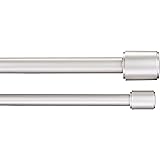 Amazon Basics 2,54 cm Double Curtain Rod with Cap Finials, 1,83 to 3,65 m, Nickel