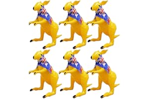 I LOVE FANCY DRESS LTD Inflatable Yellow Kangaroo - 27.5" (70 cm) Tall Australian Kangaroo Prop with Removable Flag Cape - Stands up by itself (Pack of 6)