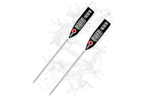 CIMOYBAI Pack of 2 Digital Kitchen Thermometers, Cooking Thermometer with Long Probes, Water Thermometer, Thermometer for Cooking, BBQ Thermometer, for Kitchen, Baking, Baby Food