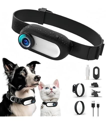 Cat Cam Pro 2.0, caméra Portable étanche HD 1080p for Animaux de Compagnie, avec Enregistrement vidéo et Suivi for Chats, Mini caméra Sport sans Fil Cat Cam Pro(Black,64G