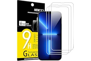 NEW'C Displayschutzfolie aus Hartglas für iPhone 14, 13, 13 Pro (6,1 Zoll), ohne Luftblasen, extrem robust (0,33 mm HD, ultra