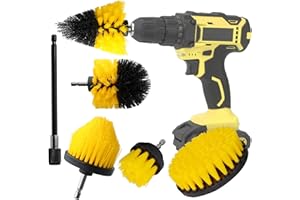 ROIIKETU 6 Piece Drill Brush Attachment Set-Drill Brush Cleaning Brushes Set Power Scrubber Cleaning Kit for Grout Shower Tub Tiles Corners Bathroom and Kitchen Surface (6 Piece)