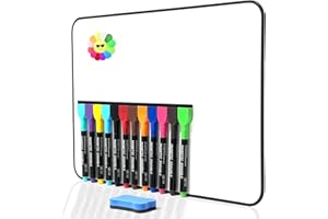 TEMPFOO A3 Whiteboard, Magnetic Double Sided 30 X 42 cm Dry Erase White Board, Including 12 Wipe Boards Pens and 1 Eraser, for Writing Drawing School Home Classroom Office Use