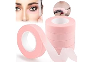 EBANKU Ruban Extension de Cils,5 Rouleaux Ruban Cils Papier Tissu Micropore Médical Bande pour Approvisionnement Extension Cils(Rose,0,5 Pouce x 10 Mètres)