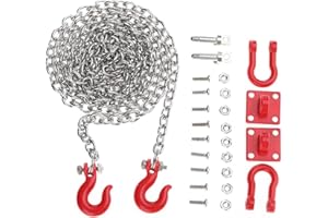 DILWE RC Car Tow Hook Pendant Chain Set, RC U-shaped Rescue Tow Hook Trailer Chain Assemble Parts for RC Climbing Crawler Car Upgrade Part