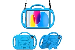 Surom Kids Case for New iPad A16 11th Generation 11-inch 2025/10th Generation 2022 & Air 11" (M3/M2) 2025/2024 & Air 5th/4th Gen & Pro 11, Shockproof Case with Shoulder Strap Handles Stand, Blue