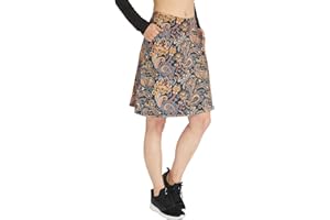 Westkun Jupe Short Femme Modeste Jupe Longueur Genoux Course à Pied Athlétique Skort Voyage Golf Plus La Taille Jupe-Short de Sport avec Poches