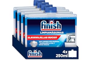 Finish Głęboki środek do czyszczenia maszyn – płynny środek do czyszczenia maszyn przeciwko osadzaniu się kamienia i tłuszczu dla czystej zmywarki – opakowanie ekonomiczne 4 x 250 ml