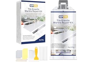 HUPEYNA Kit Riparazione Vasca da Bagno-Kit di Riparazione Doccia Ceramica-Kit Riparazione Piastrelle Impermeabile per Porcellana, Marmo, Acrilico, Graffi, Fori, Crepe-Kit Riparazione Vasca da Bagno Bianco