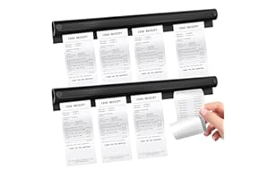 MIMZEMAMZ Porta Comande Ristorante, 2 Pezzi Portacomande Autoadesivo in Alluminio, Supporto per Biglietti da Parete Senza Foratura, Ideale per Cucine Ristoranti Uffici Bar Caffè, Nero, 30 cm