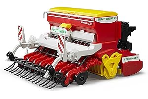 bruder 02347 - Pöttinger Vitasem 302ADD Semoir à herse rotative - 1:16 Tracteur remorque, Jouet, Ferme, Agriculture