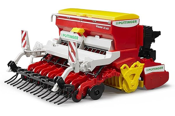 bruder 02347 - Pöttinger Vitasem 302ADD Semoir à herse rotative - 1:16 Tracteur remorque, Jouet, Ferme, Agriculture
