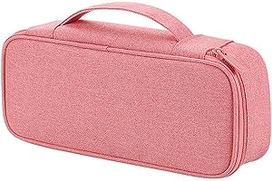 CRSUSUKJ Bolsa Cables de Viaje Organizador Accesorios para Tableta,Bolsa organizadora de Accesorios electrónicos, Bolsa Universal para Cables,Organizador Cables Viaje (Rosa)