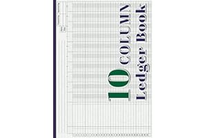 10 Column Ledger Book: Horizontal Accounting Ledger Book for Bookkeeping | 10 Column Columnar Pad for Small Business | Analysis Account Book for Personal Finance | 11.7x8.5 Inches - 110 Pages