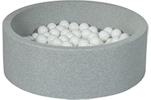 Velinda Piscine a balles pour Enfant, Aire de Jeu + 150 balles (Couleurs des balles: Blanc)