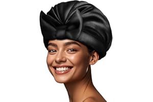 FOLAI Cuffia da Doccia Impermeabile, Riutilizzabile Doppio Strato Cuffie Capelli con Elastici, Donna Spa Salone Viaggi Hotel Casa-Nero