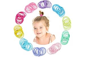 Hanyousheng 320 sztuk elastyczne włosy dla dziewczynek, 2,5 cm elastyczne włosy dla niemowląt, wielokolorowe elastyczne dziecko dla dziewczynek, małe elastyczne włosy dla kucyków i płatków dla