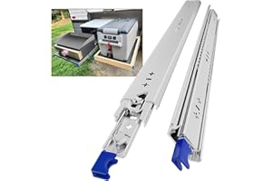 AOLISHENG schubladenschiene vollauszug 550 mm,Schwere schubladenführungen mit Schloss 100 kg Ladekapazität, 1 Paar (2 Stück) (With lock, 22 inch(550mm))