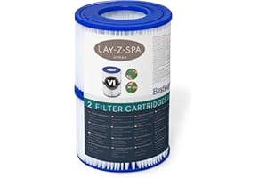 Bestway Lay-Z-Spa Hot Tub Filter Cartridge VI for All Lay-Z-Spa Models - Pack of 2, White