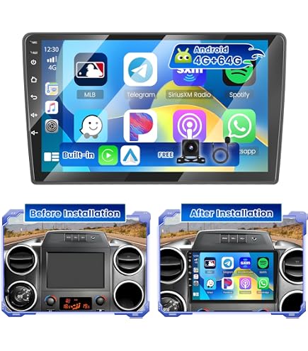 Autoradio Android 2 Din Hikity 10" - Qualcomm Snapdragon 8 Coeurs, 4+64 Go, CarPlay/Android Auto Sans Fil, GPS