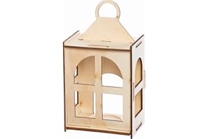 Baker Ross Lanterna Artigianale in Legno - Confezione da 3, Lanterna in Legno per Bambini (FC382)