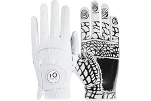 FINGER TEN Golf Gloves Men Left Hand Right Extra Grip Anti Slip Microfiber with Ball Marker 1 Pc, Men’s Golf Glove Breathable Wear Resistance Fit Size Small M ML L X-Large