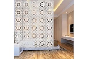 BMIDRUT Set di 12 divisori bianchi da appendere, per fai da te, divisori, decorazione per la stanza, con tutti gli accessori, 29 x 29 cm (M7)