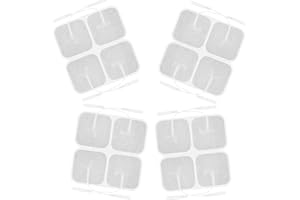 AZONELIFE 16 Stück TENS-EMS Elektroden Pads, TENS Gerät Elektroden Pads mit 2mm-Stecker-Anschluss, Klebe-Elektroden, Selbstklebende Wiederverwendbar Tens Elektroden für TENS Maschine (50X50 mm)