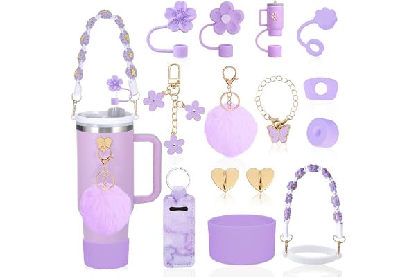 LUOJINYI Stanley Cup Accessories Set för 800 ml – 1 100 ml Quencher, lila (koppar ingår inte)