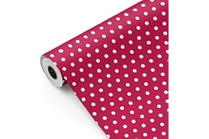 Bobina papel de regalo, rollo grande 62cm x 100m •LUNARES ROSA • Ideal para: Tiendas Negocios Comercios Envolver regalos Cumpleaños Baby Shower Bodas Decoración [FP Fiesta Paper]