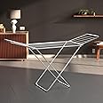 Amazon basics Premium Cloth Iron & Plastic Drying Stand - 3 Way Folding | 42 Feet Drying Length |Total 20 Drying Rails (Silver)