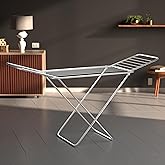 AmazonBasics Mild Steel Cloth Drying Stand - 3 Way Folding, 42 Feet Drying Length, 20 Drying Rails, Lightweight (Silver)