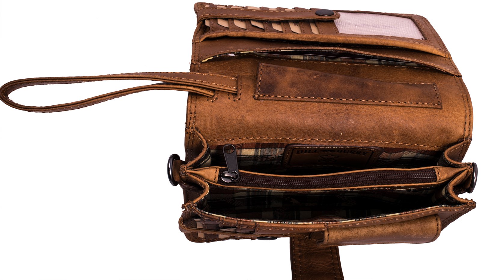 Hill-Burry-Sac--bandoulire-en-Cuir-Portefeuille-de-VoyagePortefeuille-en-Cuir-de-Vachette-tann-naturellement-Organisateur-Sac-de-PoignetSac--Documents-Purse