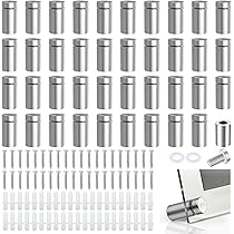 12 Distanziali In Acciaio Inox Per Insegne 25x25mm – Luomorgo, Viti A Stella