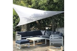 CLARA SHADE SAILS Clara Sun Shade Sail Triangle 4m White Garden UV Waterproof Canopy Awning Screen Shelter Gazebo Pergola Patio Conservatory Protective Indoor Outdoor Block Free Rope