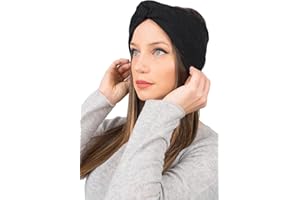 Dalle Piane Cashmere - Fascia per capelli misto cashmere, Made in Italy - Donna, Colore: Nero, Taglia unica