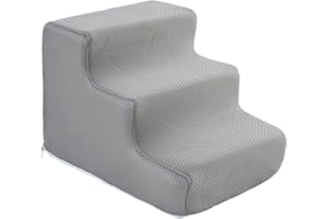 Gralara Scale per cani Rampa Scaletta per cani Gradini per animali domestici Copertura lavabile in lavatrice Gradini per cani Comodo antiscivolo Versatile per, S 3 gradini Grigio