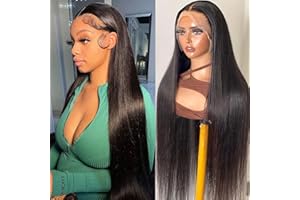 CLASSINE Lace Front Wigs Human Hair Straight Human Hair Wig 13x4 Transparent Lace Frontal Wig Pre Plucked with Baby Hair Brazilian Lace Front Human Hair Wigs for Women Natural Black Color 16 INCH