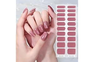 COLOFALLA 20pcs Pegatinas Uñas UV Gel Semicurado Nail Stickers Calcamonía Uñas Full Cover Decorativas Nail Art Rosa (rosa)