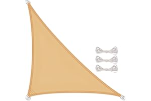 CelinaSun Toldo Vela de Sombra para jardín y balcón Incl. Cuerdas de sujeción Premium PES Poliéster hidrófugo Triángulo 2,5 x 2,5 x 3,5 m Beis Arena