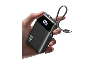 INIU 45W Power Bank, Ultra Klein 20000mAh Powerbank mit Integriertem USB-C Kabel, Schnellladen Externe Handyakkus USB-C In&Out, Klein Aber Stark für iPhone 17 16 15 Pro, Samsung S22, Xiaomi, iPad etc