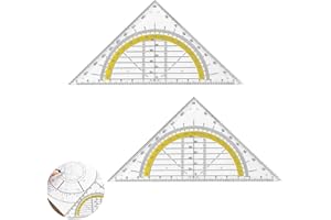 YUGUOLAN 2 Stück Geodreieck Grundschule, Geodreieck Mit Griff, Geodreieck Klein, Geodreieck Set, Bruchsicher Und Transparent, Geometriedreieck Kunststoff, Für Schule Und Büro (15 Cm)