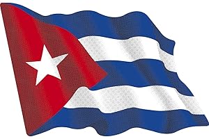 Artimagen - Adesivo con bandiera di Cuba ondeggiante, piccola, 65 x 50 mm.