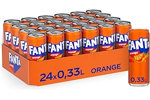‎FANTA Fanta Orange - fruchtig-spritzige Limonade mit klassischem Orangengeschmack - erfrischendes Softgetränk in Einweg Dosen (24 x 330 ml)