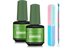 ATOANY Nagellackentferner 2 Stück mit Nagelfeile Nagelhautschieber, Nagellack Entferner, Gel Nagellack Entfernung, Gel Nail Polish Remover, Entfernen Sie Gelnägel Einfach und Schnell Schadet den Nägeln Nicht