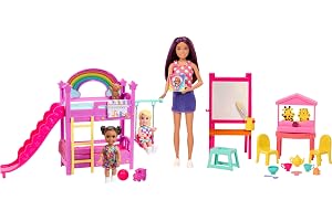 Barbie Skipper Babysitters Inc. Ultimate Daycare Playset with 3 Dolls, Furniture & 15+ Accessories, Includes Bunk Beds & Color-Change Easel, HND18