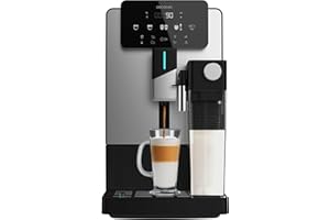 Cecotec Machine à Café Expresso Superautomatique Cremmaet Latte Art. 1500W, 19 Bars, Thermoblock, 6 Boissons, Réservoir de Café 150g, Moulin Conique, AutoNettoyage, Réservoir d'Eau 1,1L et Lait 400ml