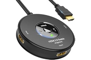 HDMI Switch HDMI 4K@60Hz | Meofia 3 Entradas 1 Salida Duplicador HDMI 2.0 con Cable, Soporta 4K, 1080P, 3D, UHD, Conmutador HDMI Splitter Automatico para BLU-Ray/DVD player/SKY-STB/PS4/PS3/XBOX/Roku